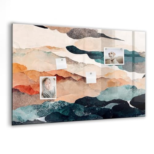 Tableau en verre magnétique haut de gamme et durable paysage abstrait