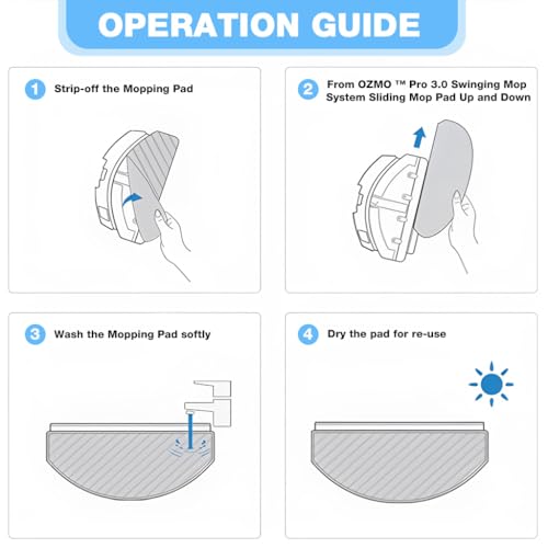 Image of HASTHIP 2Pcs Replenishment Kit, Microfiber Mop Cloths Replacement Parts for Ecovacs N20 Pro /N20 Robot Vacuum Cleaner for Hard Wood Floor Floor, Replacement Accessories Efficient Dust & Dirt Removal