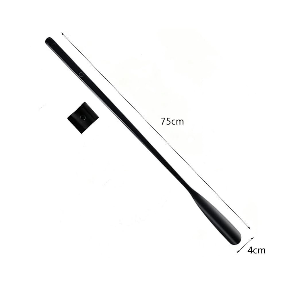 Calzascarpe a manico lungo, calzascarpe magnetico, in legno massiccio, con manico lungo, nero, 75 cm, ideale per anziani, portatile per l'uso in viaggio (2 pezzi)