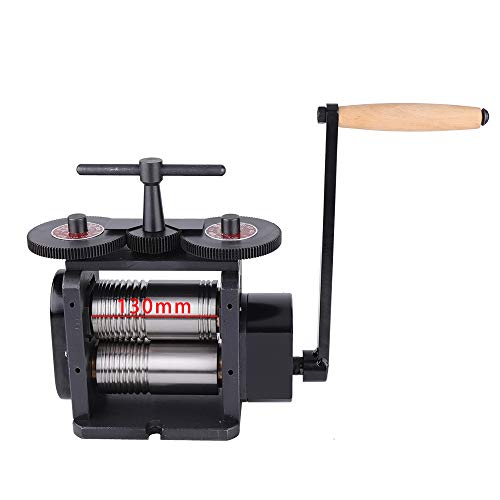 Manual Combination Rolling Mill Machine Jewelry Press Tabletting Jewelry DIY Tool Jewelry Repair Machine For Metal Sheet Wire Rolling (130mm, Black)