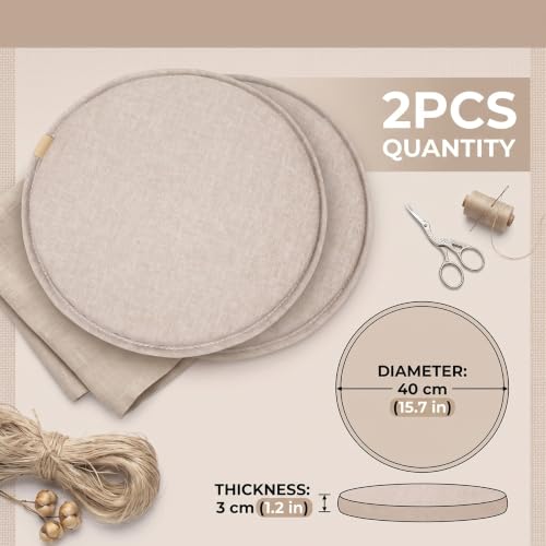Cojines redondos para silla de comedor de 40 cm transpirables antideslizantes 3