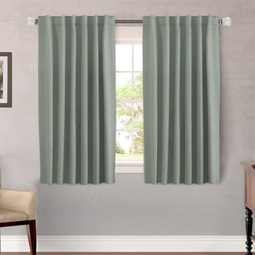 Image of H.VERSAILTEX Blackout Curtains Thermal Insulated Window Treatment Panels Room Darkening Blackout Drapes for Living Room Back Tab /Rod Pocket Bedroom Draperies (2 Panels, Cyan, 52 x 54 Inch)