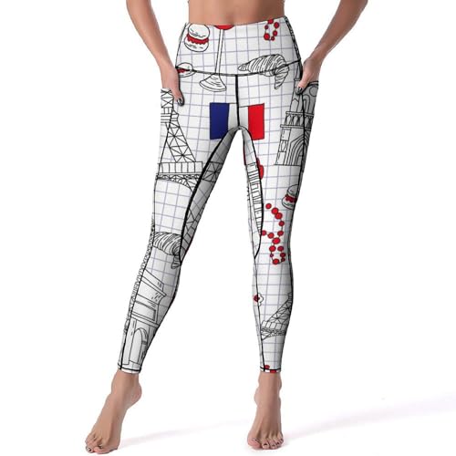 Legging sport Tour Eiffel fini les pantalons qui glissent au yoga gym fitness S