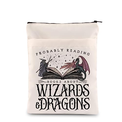Fantasy Reader Regalo Fantasy Libri Lover Regalo Probabilmente Lettura Libri su Wizards & Dragons Libro Sleeve Libro Protettore con Cerniera (Maghi & Dragoni)