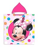 Toalla de baño suave y acogedora con capucha. Con divertidos motivos de Minnie Mouse impresos en la parte delantera y trasera