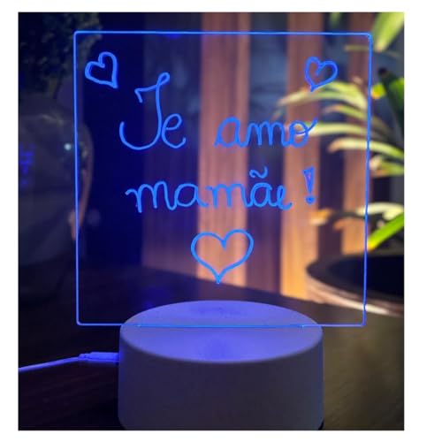 Luminária LED 3D Para Escrever 7 Cores 3D Efeito de Luzes Vibrantes Para Decoração Coloridas 14x18cm
