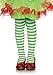 Leg Avenue's Children's Striped Tights, White/Kelgr, Medium