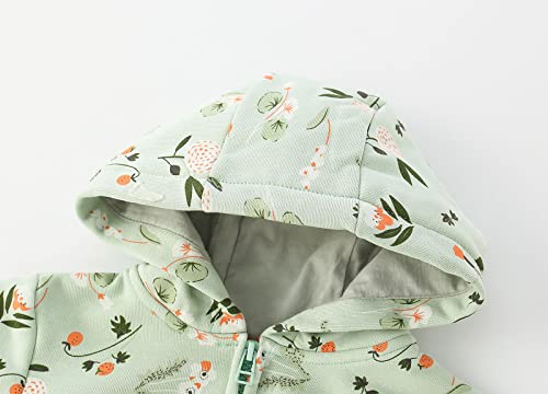 Girls Hoodie Zip Up Unicorn Horse Rainbow Jumper 100% Cotton Tops Long Sleeve Hooded Sweatshirts for Kids 1-7 Years - Image 3