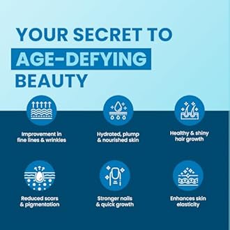 Herbal max Hydrolyzed Marine Collagen Supplement - 480g With Hyaluronic Acid, Vitamin C & E, Biotin Supports Healthy Skin, Hair, Nails, Bone & Joint | Type 1 and Type 3 Collagen Peptides |