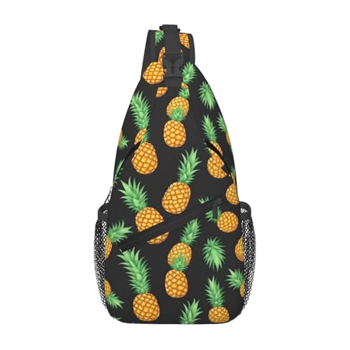 Mochila Sling con Estampado de Piña para Viaje y Día