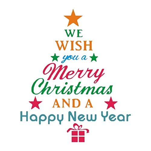 Koomiao Noël Autocollants pour Fenêtre et Vitrine, Autocollants de Merry Christmas Sapin de Noël/Bonhomme de Neige/Santa, Stickers Mural et Porte Deco pour Home/Boutique (C) Cover