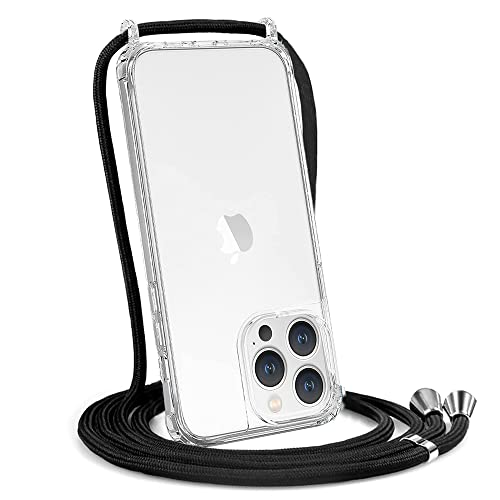 Foqencci Clear Case For Iphone 14 Pro Max Crossbody Case,Transparent Tpu + Hard Pc Anti-Scratch Shockproof Phone Case With Adjustable Lanyard Neck Strap 6.7 Inch #TOP2