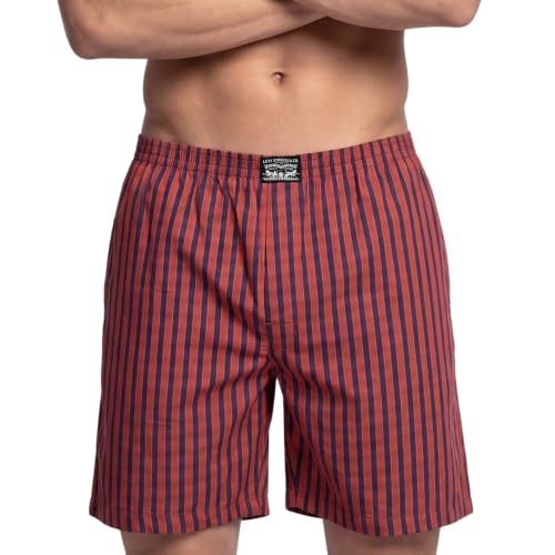 Image of Levi's 024 Boxer Shorts for Men | 100% Poplin Cotton | Checked Men's Boxers | Durable & Breathable | Smooth Hand-Feel | Inner Elastic Waistband | Functional Fly | Relaxed Leg Opening | Pack of 1