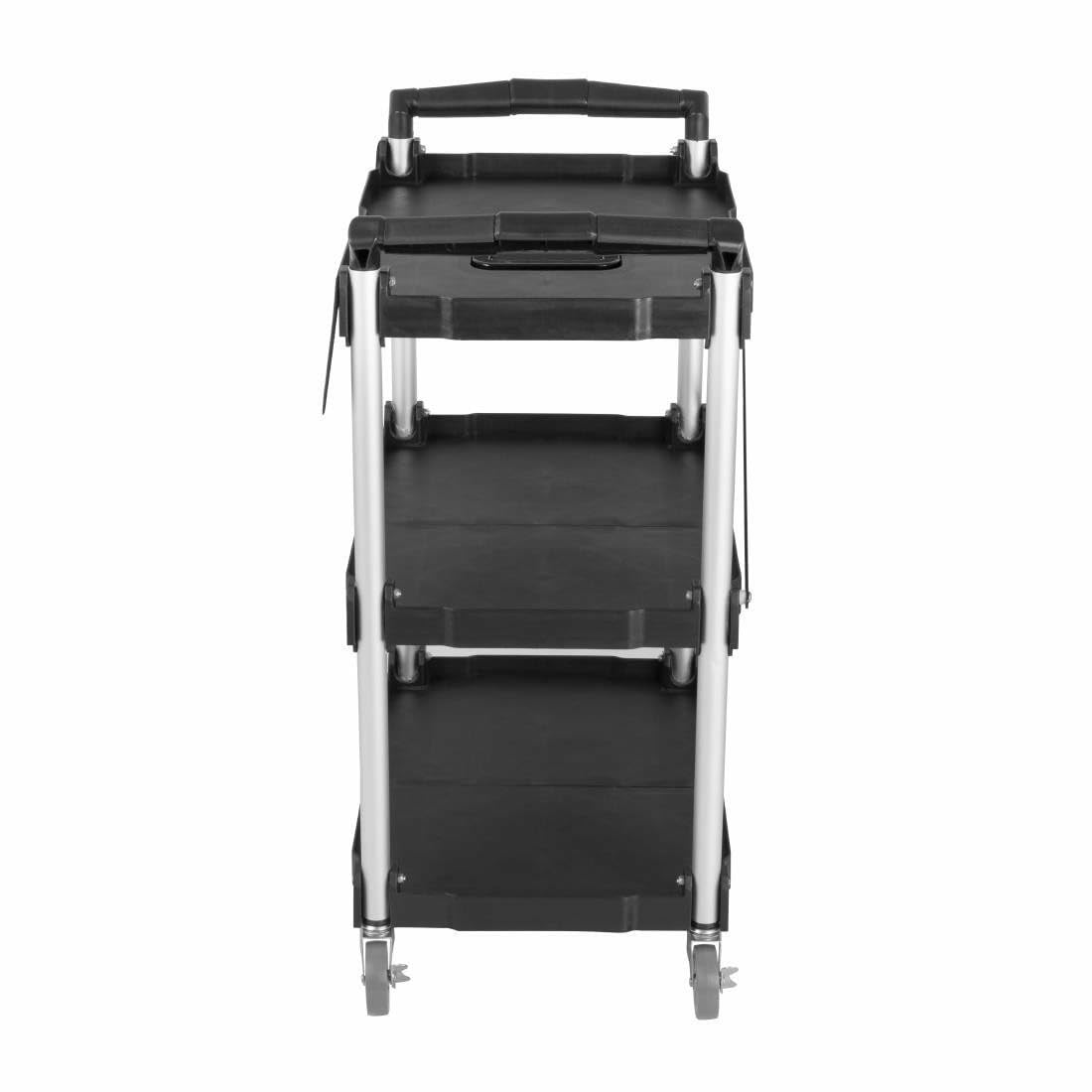 Vogue - Carro plegable de polipropileno de 3 niveles, color negro, 835 x 645 x 405 mm