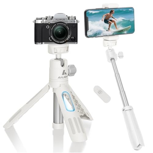 Ailight Extendable Selfie Stick Tripod with Remote,Camera Tripod Stand - 5.3