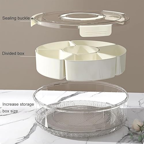 Image of Portable Divided Serving Tray Multi Purpose Large Kids Snack Spinner Snackle Box