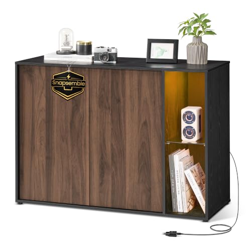 SONGMICS HOME Sideboard, Snapsemble, TV-Schrank mit LED-Beleuchtung