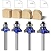 Ozmatip Roundover Router bit Set，Professional 1/4 inch Shank Roundover Edging Router Bit Set，Bearing Guide for Rounding Edge bit (for R 1/8