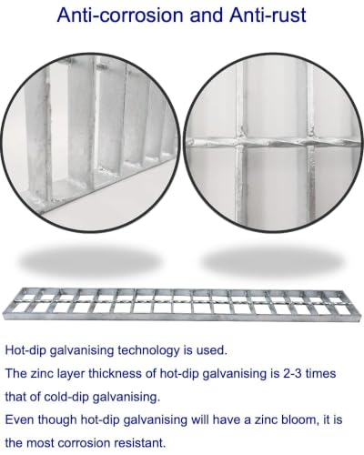 Image of Galvanized Steel Drain Grate, Driveway Channel Cover 24x3 in 2pk