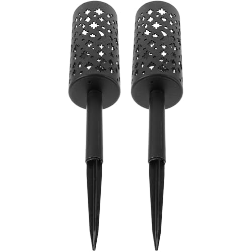 Levemolo Lot de 2 Vases Funéraires Creux en Résine avec Piquet pour Cimetière Porte-Fleurs Solide pour Tombes Décoration Extérieure Pelouse et Jardin Vase à Fleurs Commémoratif pour