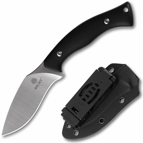 REAT Fixed Blade Knife with Kydex Sheath, 8' D2...