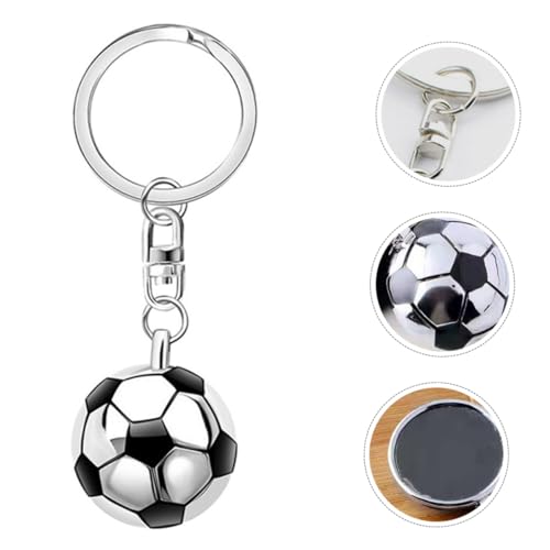 Porte-clés de football portable en métal silver avec dragonne clef multifonction - 5