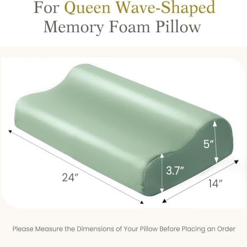 Image of Cooling Contour Cervical Pillowcase, Jade Green, 24x14x5 /3.7 Inches, 1 Pack