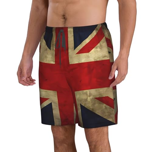 British Flag Men's Swim Trunks Quick Dry Board Shorts with Pockets Casual Drawstring Beach Shorts2
