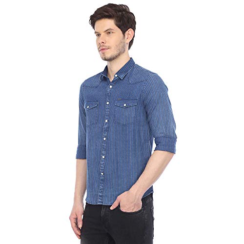 Image of Pepe Mens 2 Pocket Striped Shirt