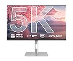 JapanNext Monitor 27" IPS 5K (5120x2880) | HDR | Ricarica tramite USB-C (90W) Altezza e inclinazione regolabili (HSP) Altoparlanti | sRGB 100% G-Sync/FreeSync | Garanzia 2 anni | JN-IPS275K-HSPC9