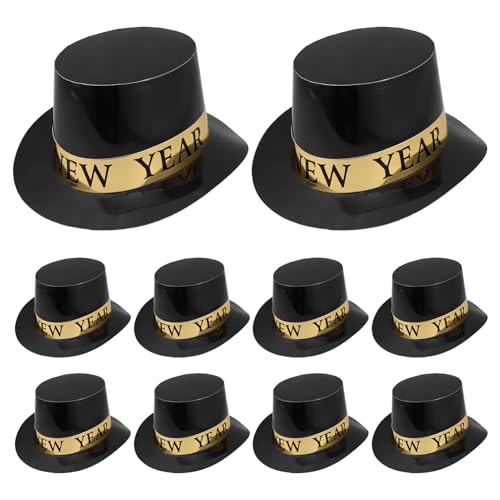 Garneck Sombreros De Copa Feliz Año Dorados 6 Piezas Papel Fiesta Fin De Año Accesorios Para Celebraciones