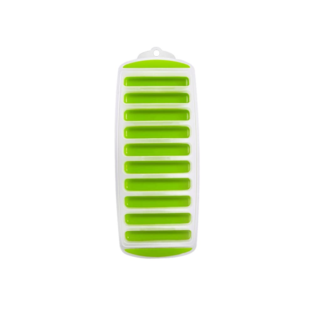 1Pcs Ice Cube Tray, Easy Release Reusable Ice Cube, 10 Cavities, Silicone Ice Cube Mould Ideal for Sports and Water Bottles, Whiskey(Green)