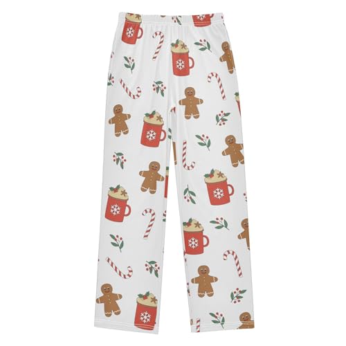 Boys' Pants Christmas Cup Gingerbread Man Candy Long Bottoms Jogger Pants Elastic Waist Trousers with Pockets S-XL