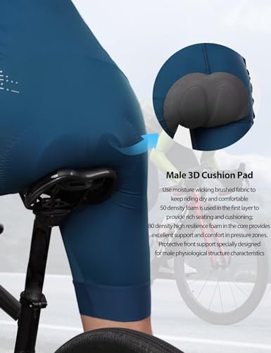 INBIKE Shorts de ciclismo masculinos, acolchoados em 3D, respirável, shorts de ciclismo leves de sec