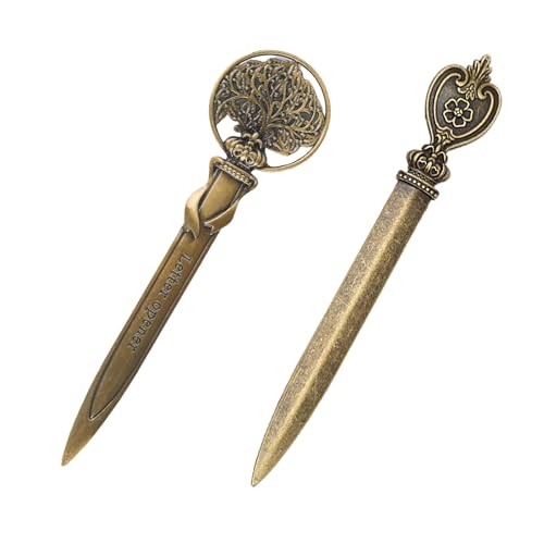 Vintage Letter Opener Set of 2 - Antique Bronze Metal