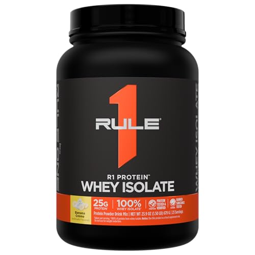 Image of Rule 1 Proteins R1 Protein Whey Isolate, Banana Creme, 23 Servings | 25g of Protein from Whey Isolates and Hydrolysate isolates for Workout Recovery and anytime use