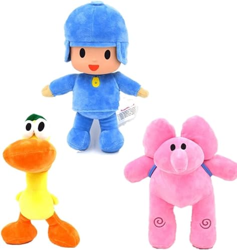 Lempefe Pocoyo Elly Pato Nina Sleepy Bird Loula - Muñecos de peluche rellenos (3 unidades)