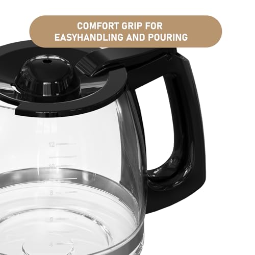 12-Cup Replacement Coffee Carafe Compatible with Hamilton Beach Coffee maker Pot 49902, 49915, 49905C, CM4309, 49317, 49467, 49611, 49904, 49934, 46230, 46290, 46293, 46294, 46299