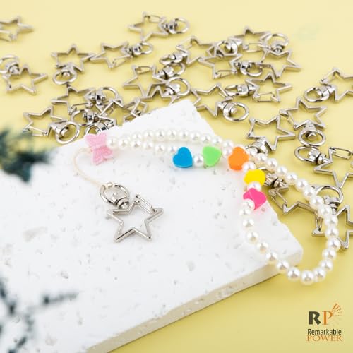100 Pack Silver Metal Star Claw Swivel Lobster Clasp Keychain by RP Remarkable Power - Used condition - Image 6