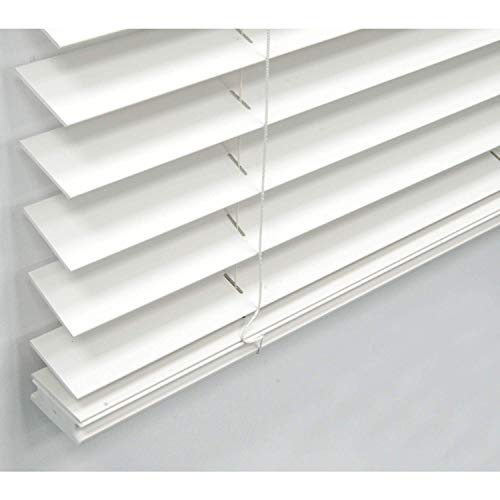 Metro Galaxy 2" Faux Wood Venetian Horizontal Blinds, Partial Inside Mount Cordless Window Blinds, 18" X 48", White #TOP3