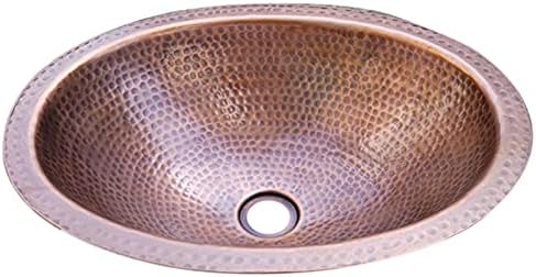 Adonai Hardware 17.1 Inch "Tirzah" Antique Copper Oval Hammered Basin - Antique Copper
