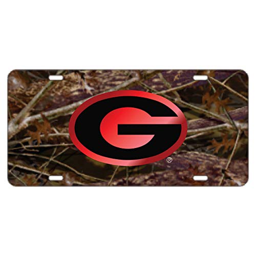 University of Georgia License Plates (04001) (04005) (04007) (04009) (04013) (04049) (04051) (04053) (Camo Acrylic with Black/Red Mirror Acrylic Logo (04375))