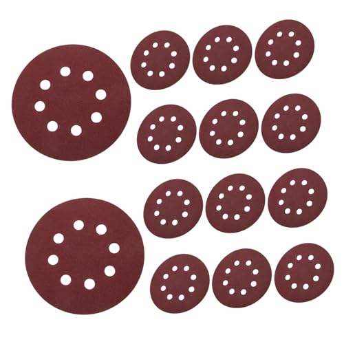 SOLUSTRE 100pcs Red Sandpaper Sheets 125mm Sandpaper Discs Fine Sanding Paper for Woodworking Sander Pads Fasteners
