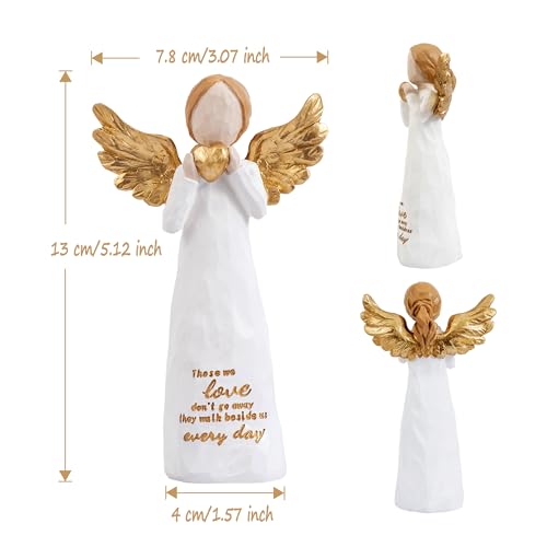 Figura Ángel Guardián Blanca 5.12 pulg Resina Pintada a mano miniatura 3