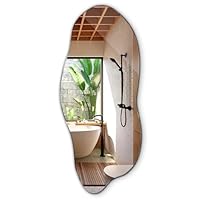 Miroir LED Mural Design Irrégulier 50x100 Cm – Éclairage Indirect 3 Couleurs – Idéal Salle De Bain, Chambre, Salon