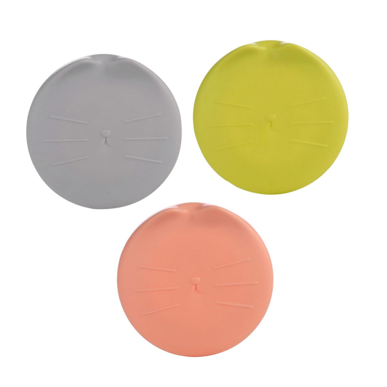 FONDOTIN Pet Food Can Covers 3pc Set Sealing Covers Cat Ear Design Extend Freshness for Your Pet