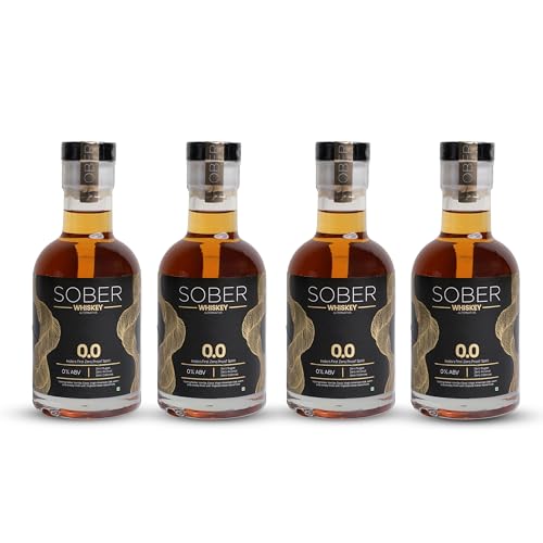 Image of SOBER Whiskey Alternative | 0.0% ABV Zero Alcohol Drink | Sugar Free Zero Calorie | Premium Non Alcoholic Whiskey with Vanilla Clove Oak Notes | 180ml x 4