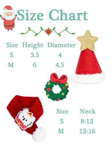 Impoosy 2 peças, fantasia de Natal, gato, chapéu de Papai Noel com cachecol de Natal, gatos, roupas