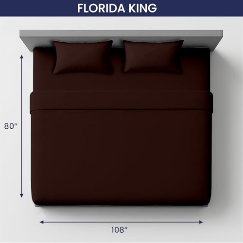 Image of SGI bedding 108 inchx80 inch 4 Pc Florida King Sheet Set 600 TC 12 inch Deep, Chocolate