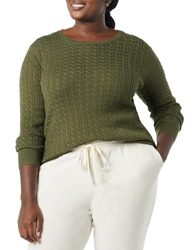 Image of Amazon Essentials Women's Lightweight Cable Knit Long Sleeve Sweater